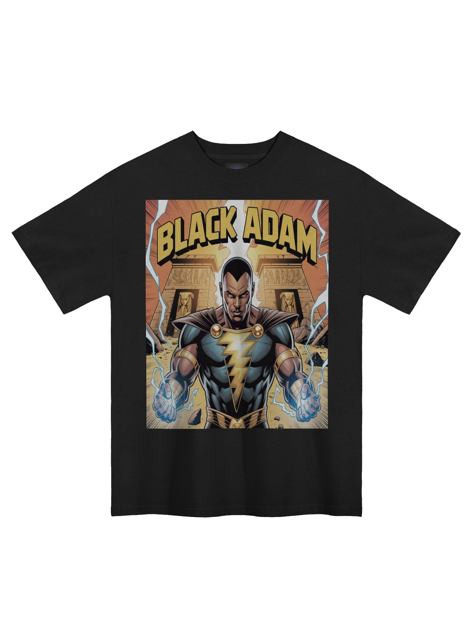 Black Adam Power of Shazam Oversized Faded T-Shirt – Kahndaq Eclipse Fury product image (3)