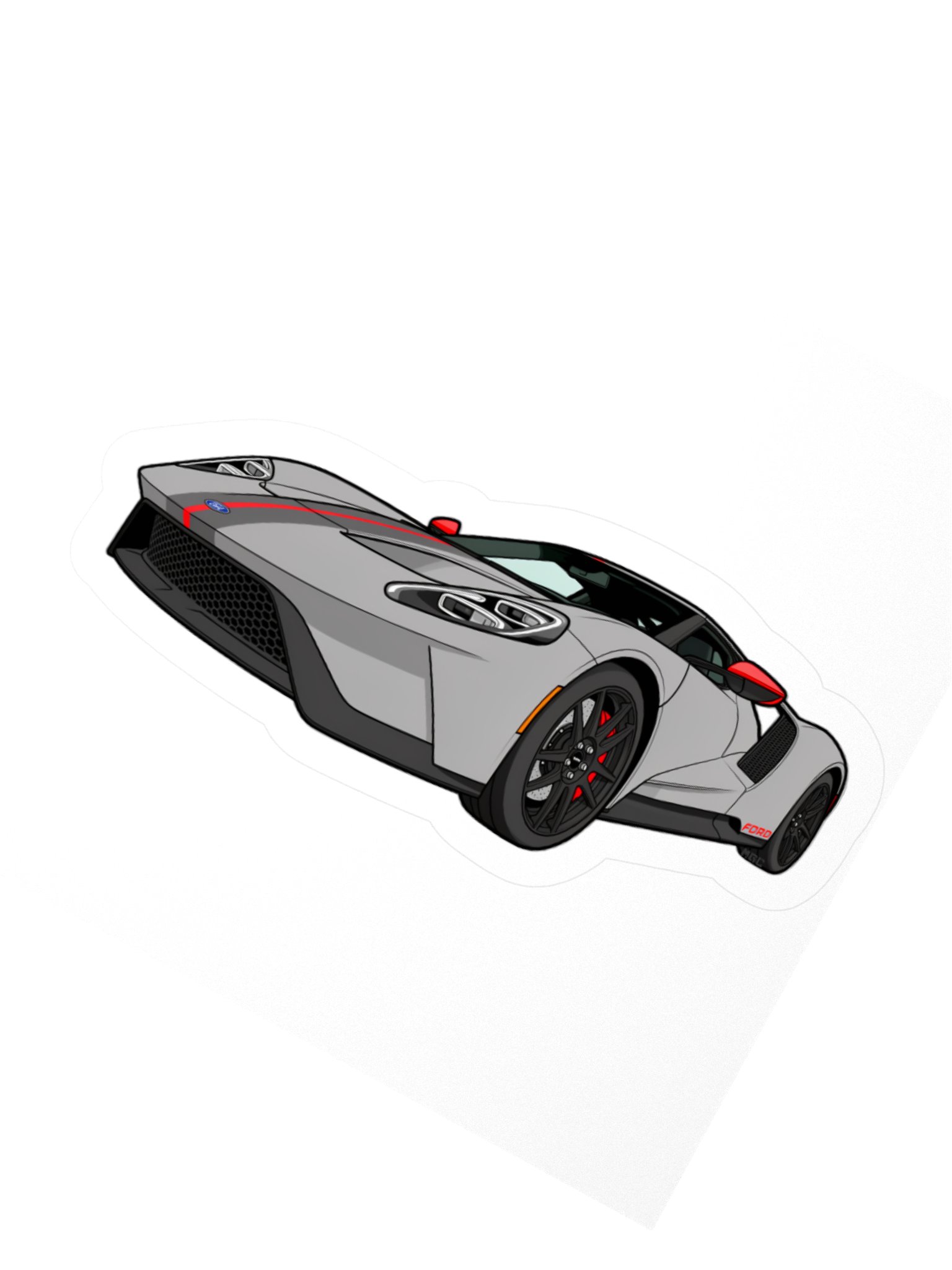 Grey Ford GT Carbon Series Sticker (Retro, Sketch, Silhouette) product image (5)