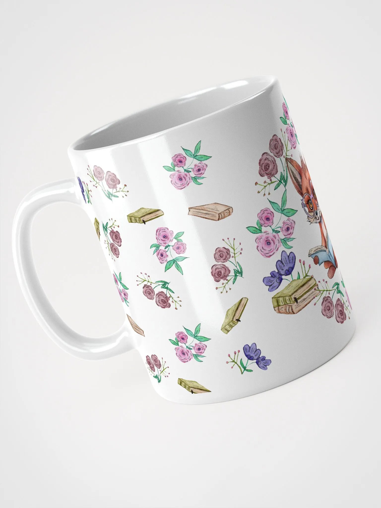Book Smart Fox 11 oz white mug product image (2)