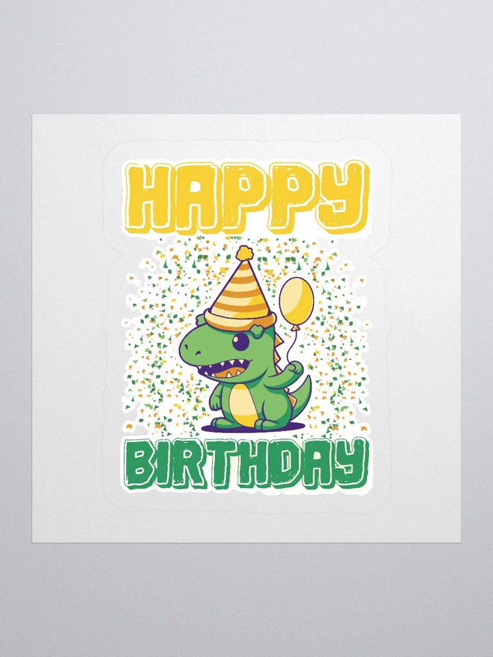 Happy Birthday (Cute Dinosaur With Balloon) Sticker product image (1)