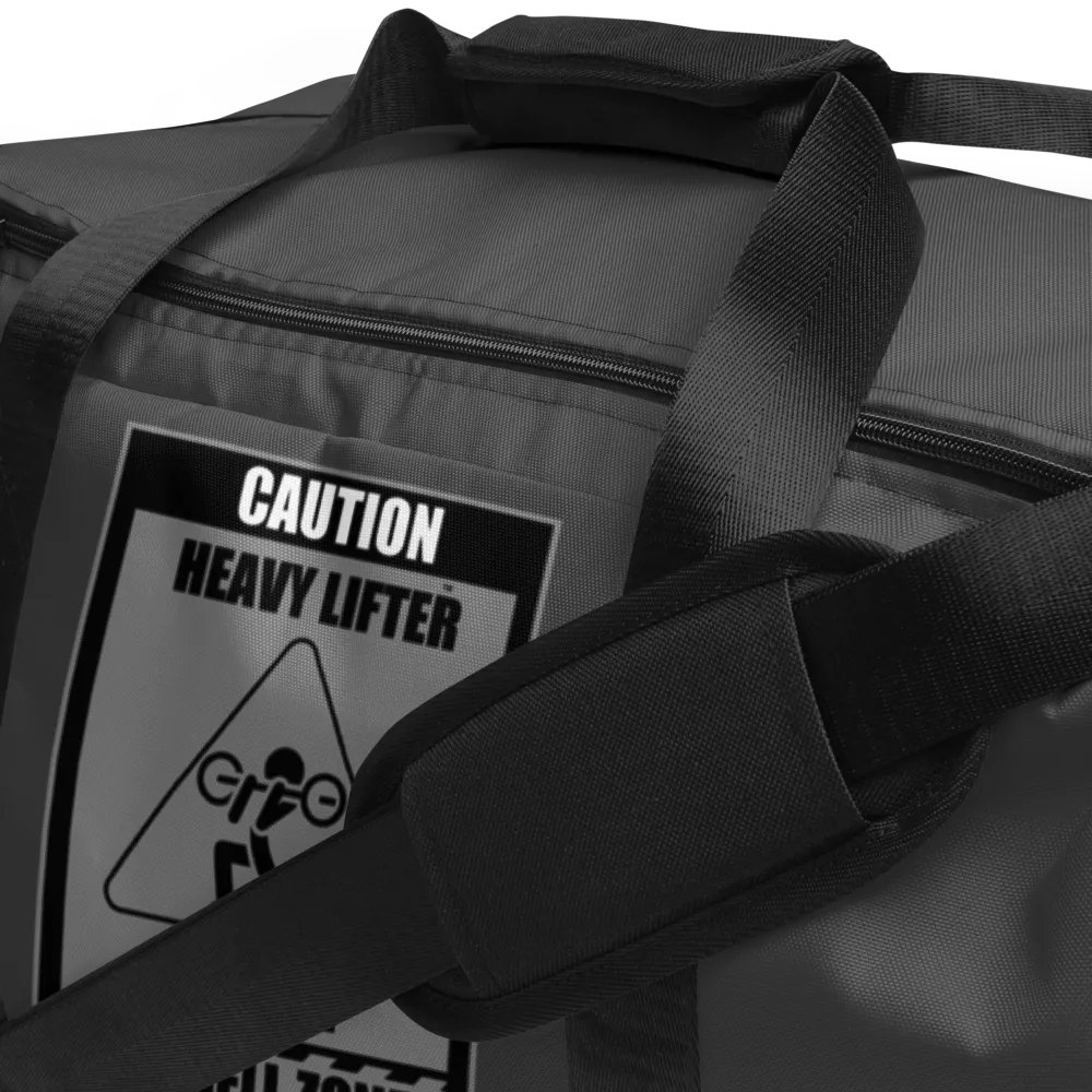 Caution Heavy Lifter Ahead-Barbell Zone Duffle Bag (Gray) product image (5)