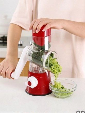 قطاعة ومبشرة الخضار و الفواكه اليدوية الدوارة 3 في 1 | أداة المطبخ للتقطيع والبشر product image (3)