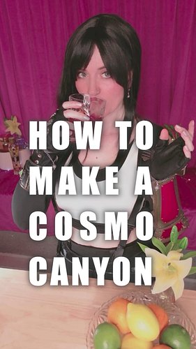 Tifa shows you how to make a Cosmo Canyon cocktail #ff7 #finalfantasy #cosplay #mixology #cocktail