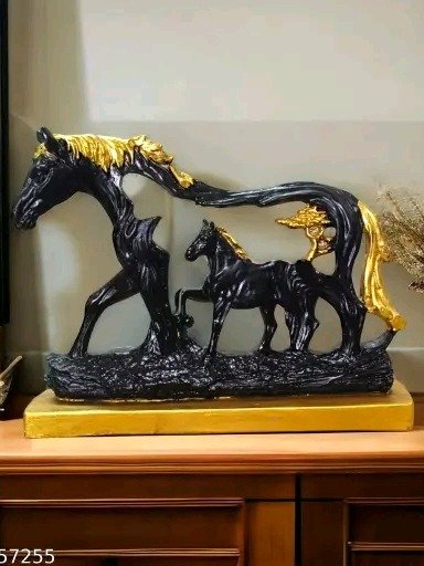 Horse with Baby Horse Statue Showpiece Idol Figurine to Decor Home & Living Room PolyResin Set of 1 product image (1)