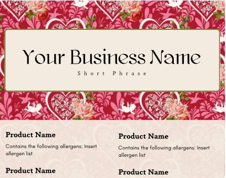 Lock and Key Cake Tasting Label Templates product image (4)