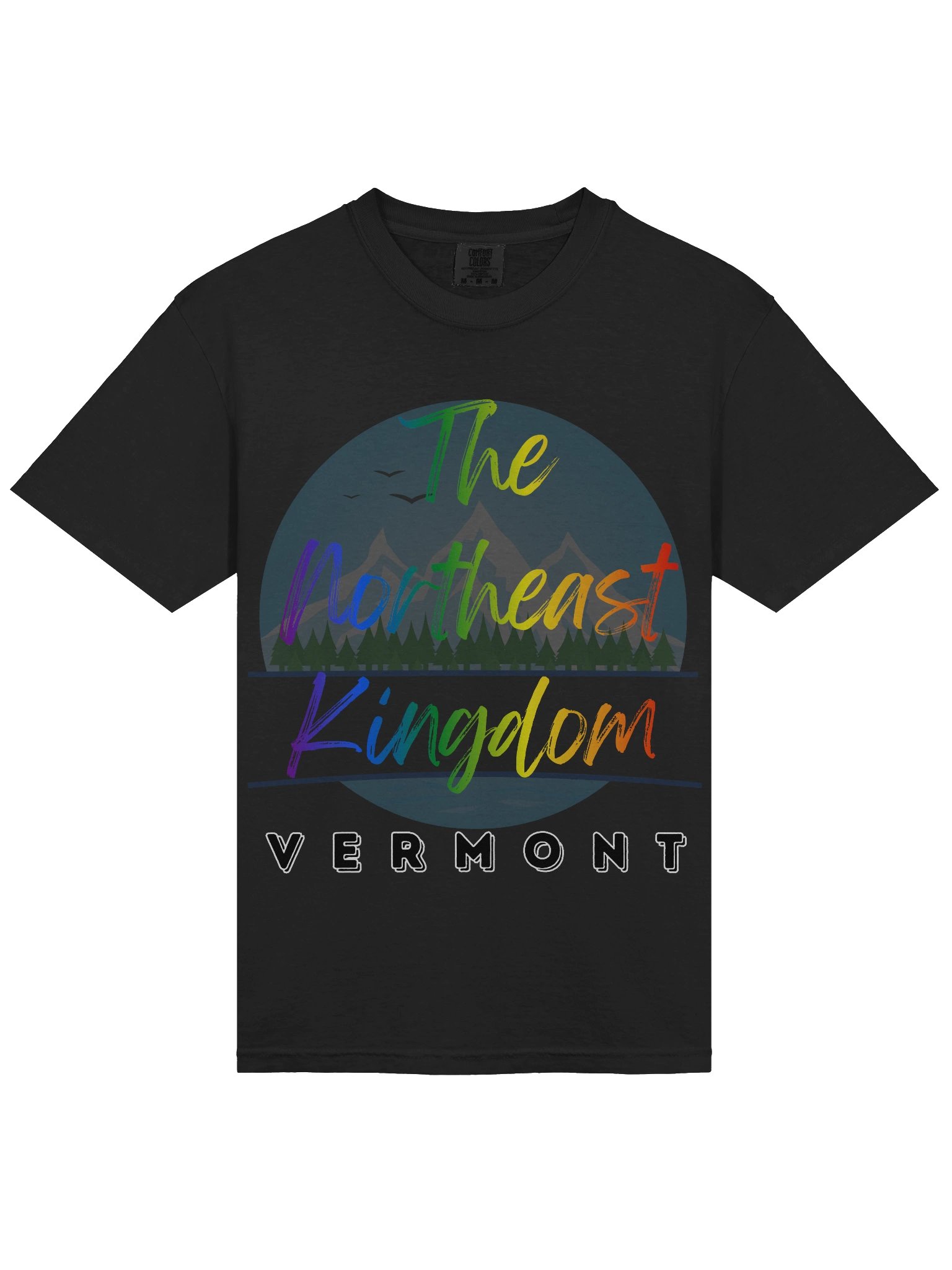 Northeast Kingdom Vermont Pride - Colorful LGBTQ+ Mountain Landscape Illustration Tee product image (3)