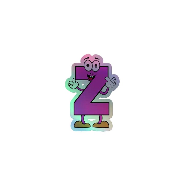 Z Letter Cartoon Character Holographic Sticker product image (1)