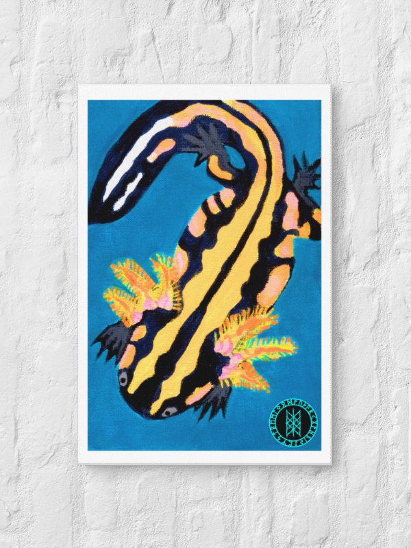 Gone Fission August Striped Axolotl Canvas Print product image (4)