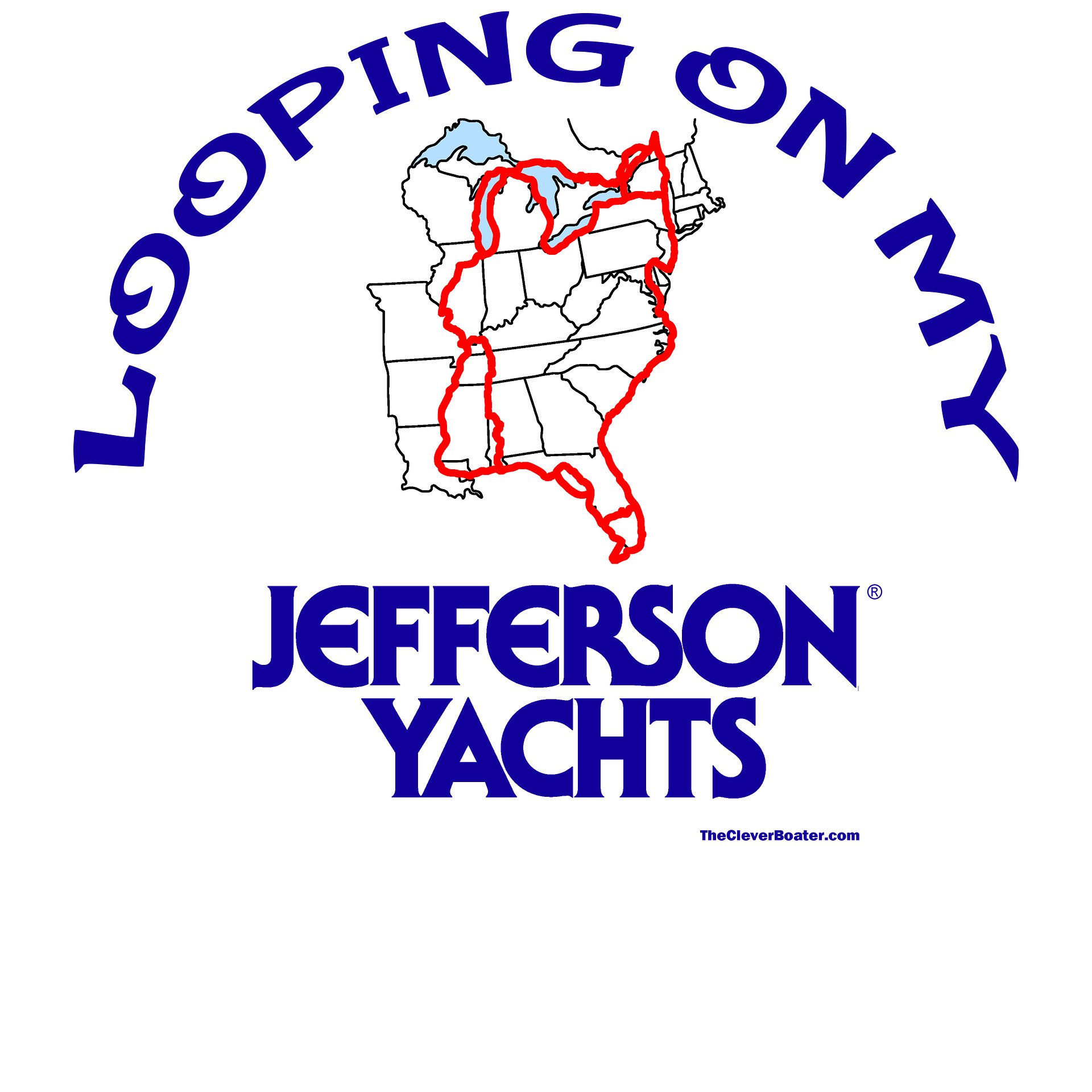 Looping On My Jefferson - T-Shirt - Light Shirt w/Blue Logo product image (5)