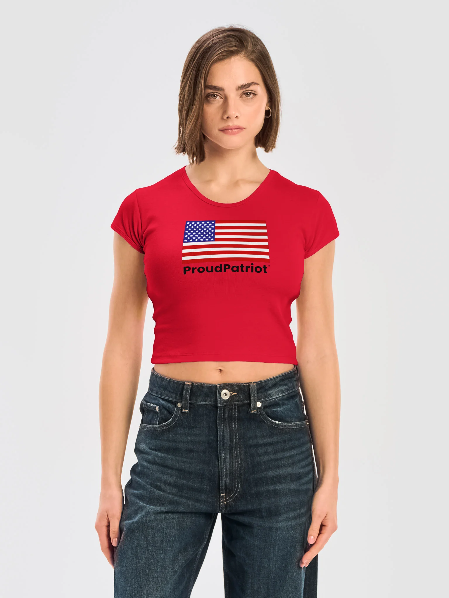 Women's Proud Ribbed Baby Tee Crop Top product image (1)