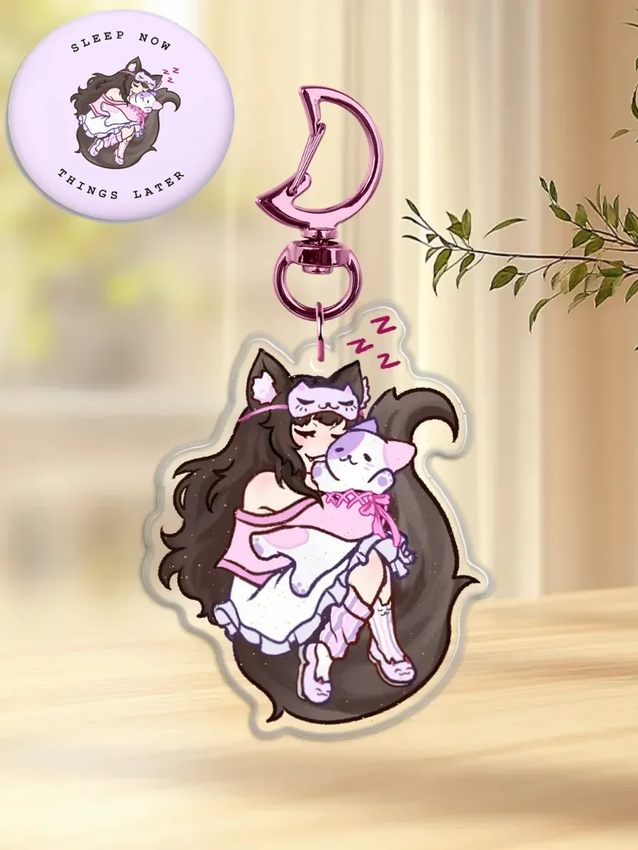 KrazyCandyCat Pajama Keychain & Button {LIMITED} product image (1)