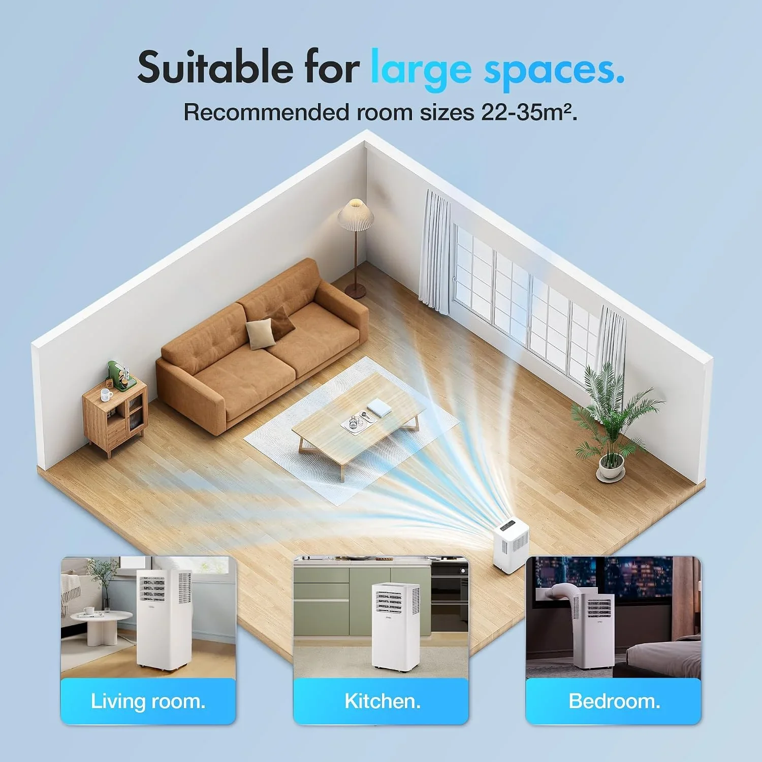 12000 BTU Portable Air Conditioner with WiFi, Dehumidifier, Sleep Mode & Remote Control product image (11)