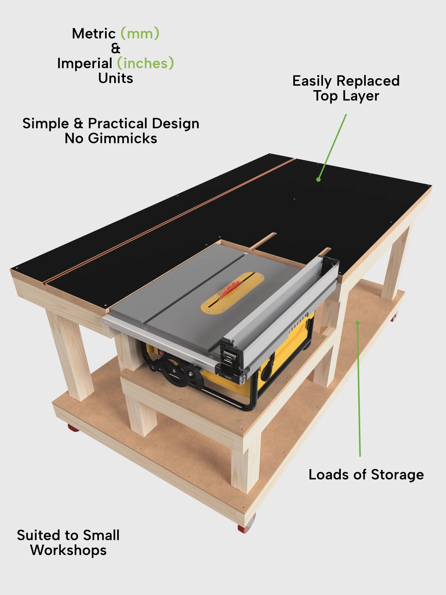 Workbench and Outfeed Table | Digital Plans product image (2)