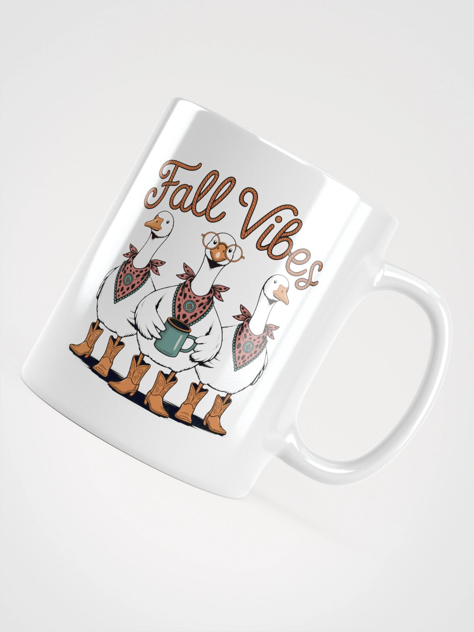 Silly Goose Fall Vibes White Glossy Mug product image (5)
