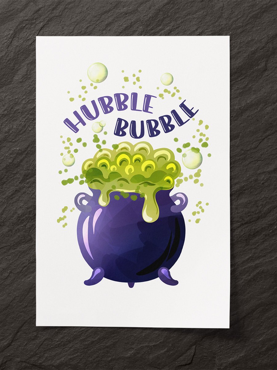 Hubble Bubble Cauldron Halloween Print product image (1)