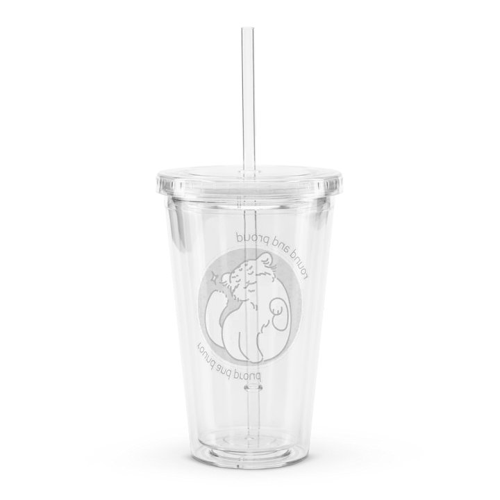 Round and Proud Manul Unlabeled Version - Transparent Cup & Straw product image (2)