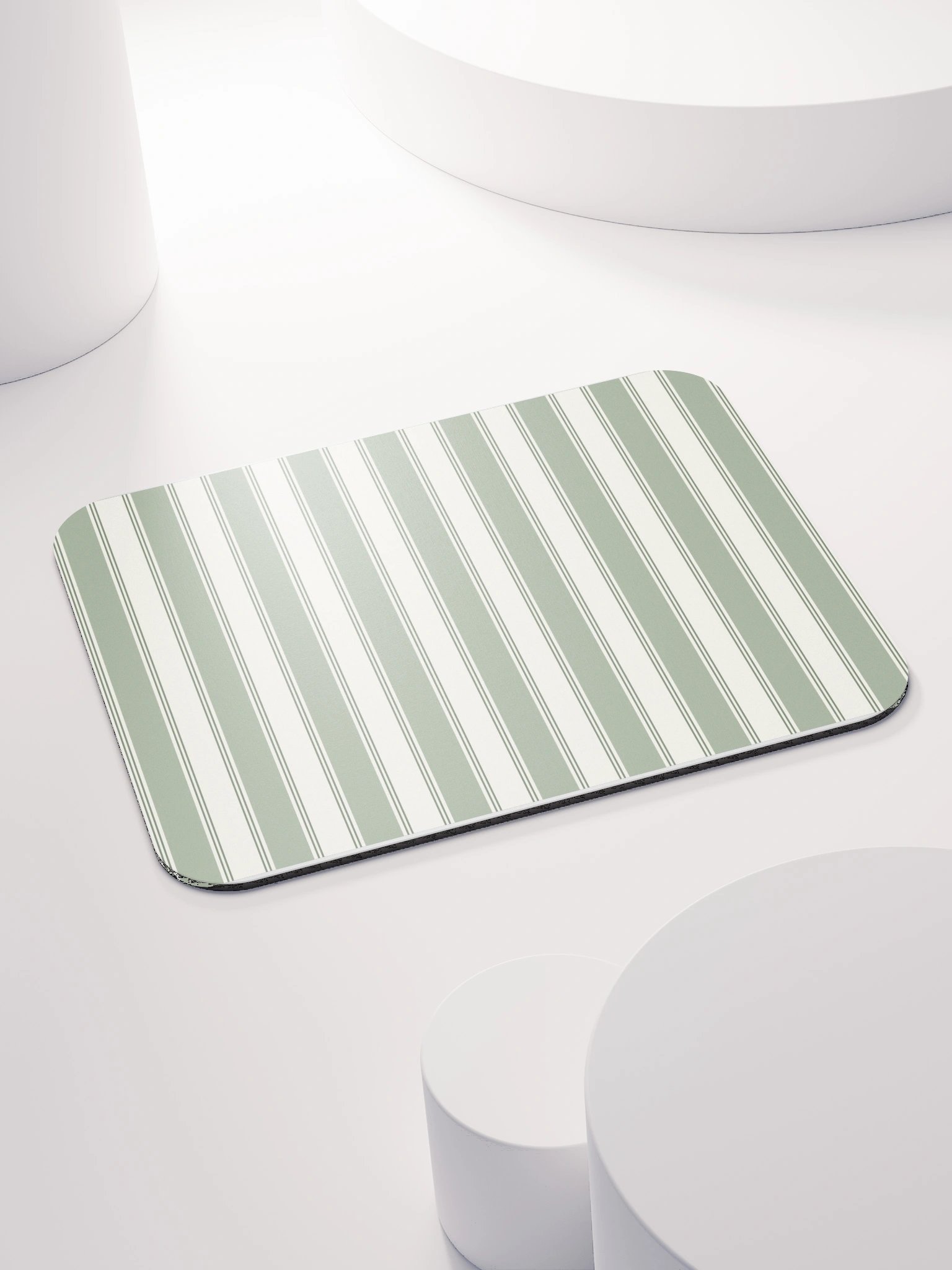 Atelier Sage — Sage & Ivory Pinstripe Mouse Pad product image (4)