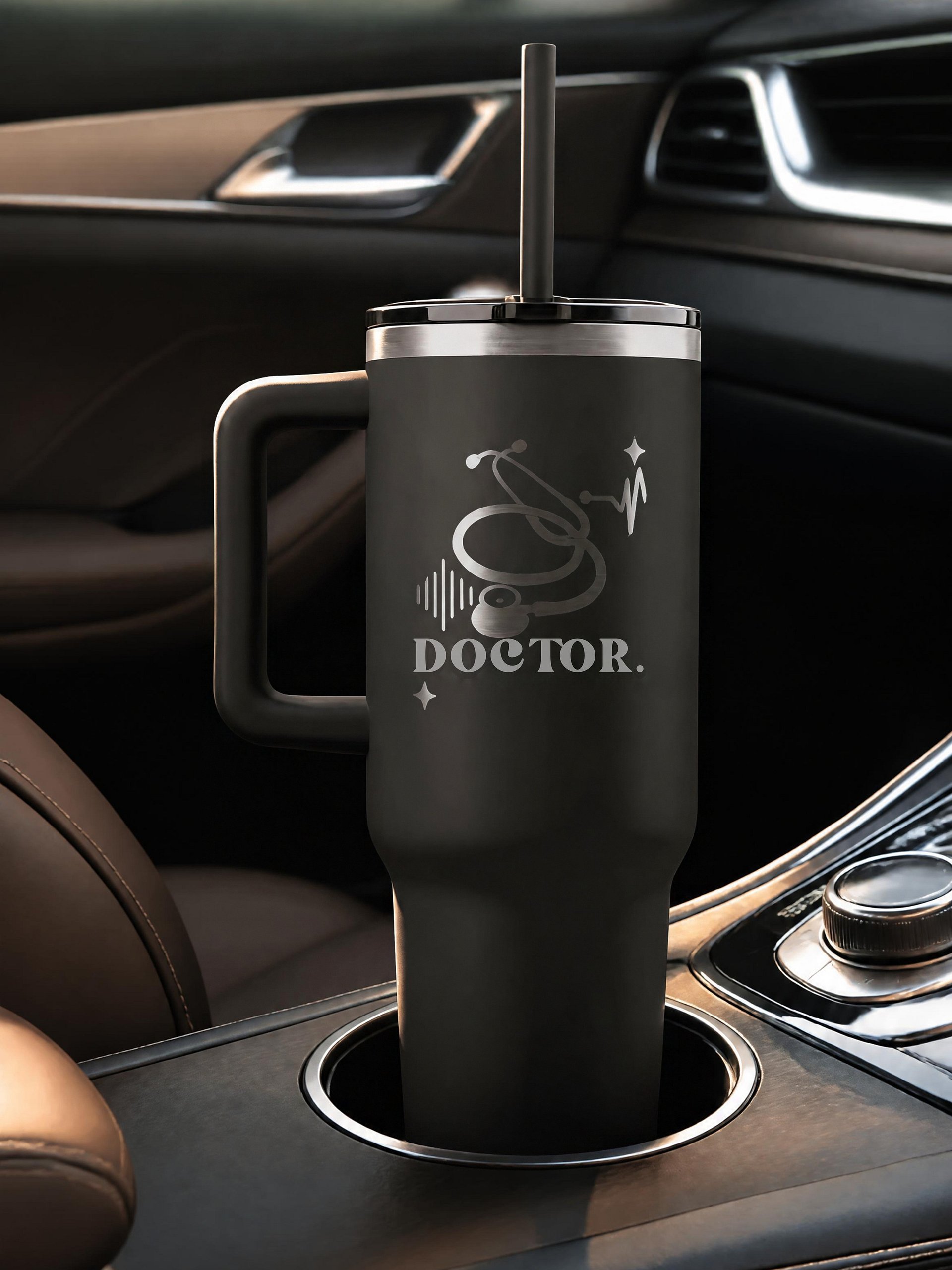 Doctors Insulated Travel Tumbler With Straw And Ergonomic Handle - Gift Fall Aesthetic product image (9)