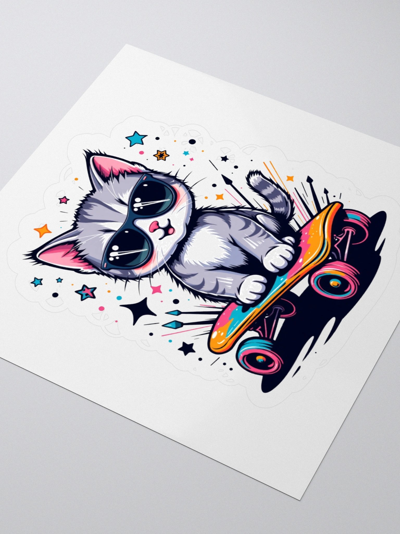 Cool Cat Skateboard Vinyl Stickers product image (9)