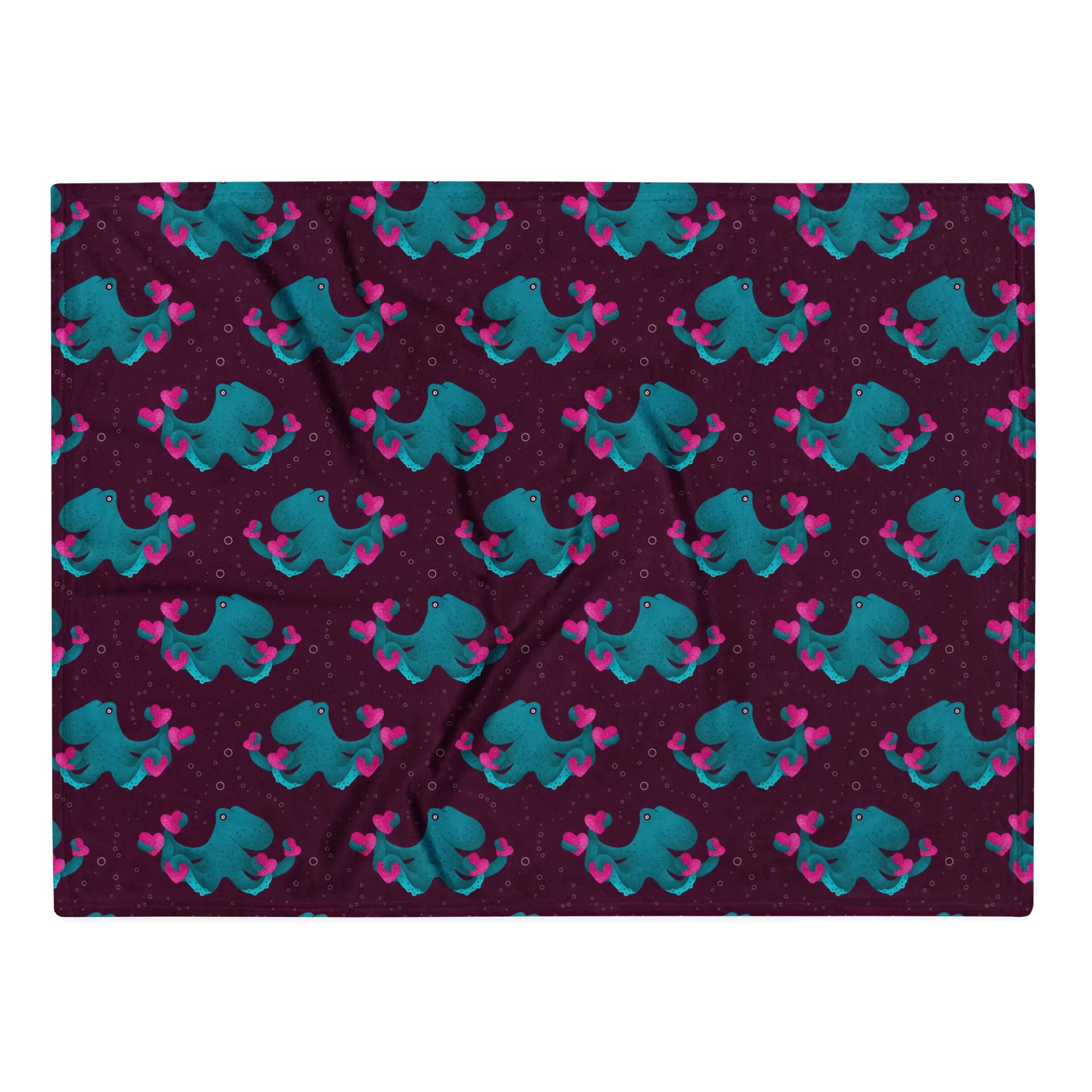 Octopus and Hearts Throw Blanket product image (1)