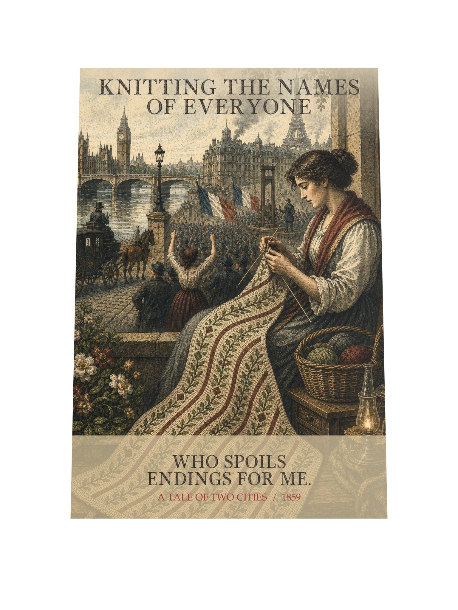 Knitting Names Everyone Who Spoils Endings For -- A Tale of Two Cities Art Print product image (9)