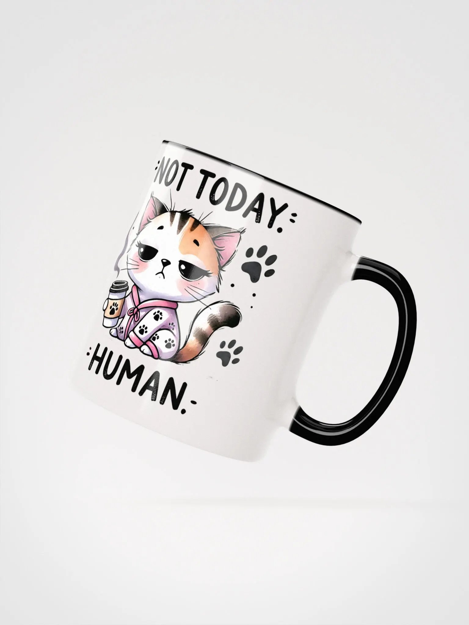 Not Today Human Cat Ceramic Mug product image (11)