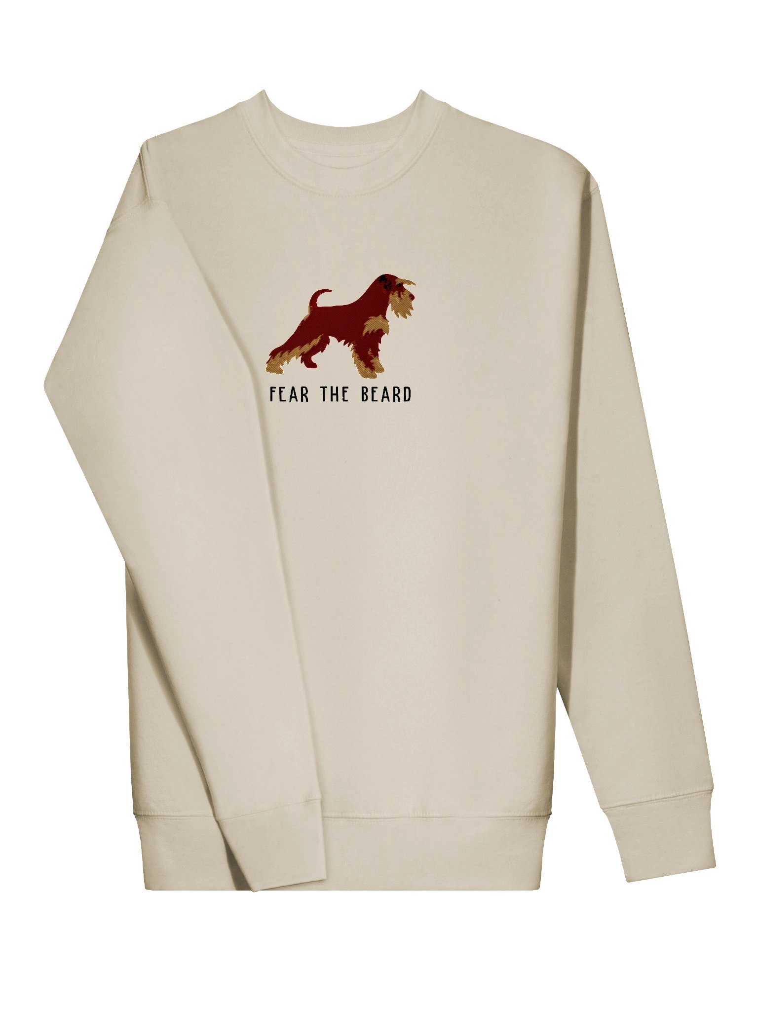 Fear the Beard Sweatshirt (Embroidered) of a Miniature Schnauzer(Liver & Tan) product image (73)