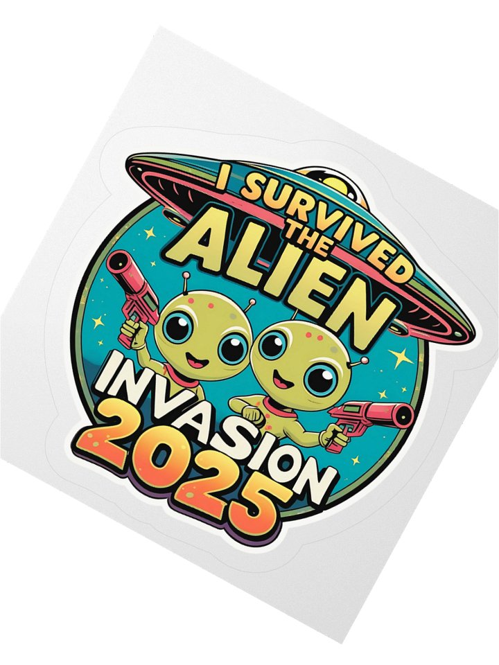 I Survived the Alien Invasion 2025 Sticker product image (5)