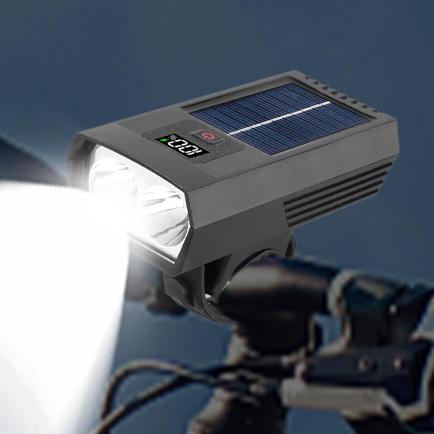 Ultra-Bright Solar Powered LED Bicycle Light (1200LM) product image (2)