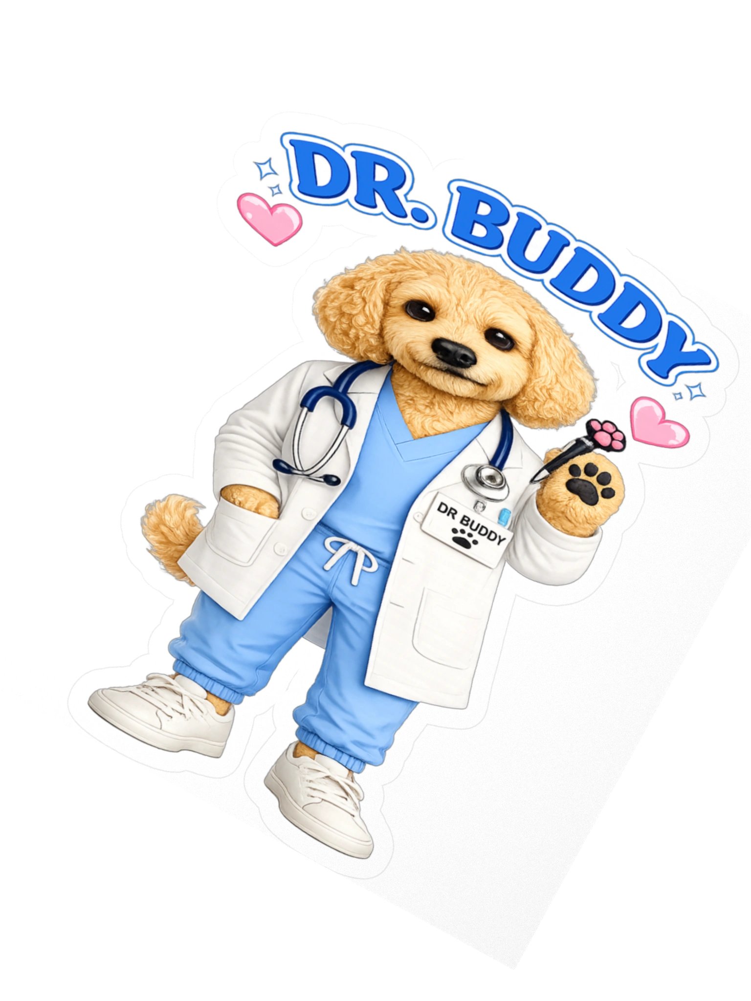 Dr. Buddy Dog Kiss Cut Sticker product image (2)