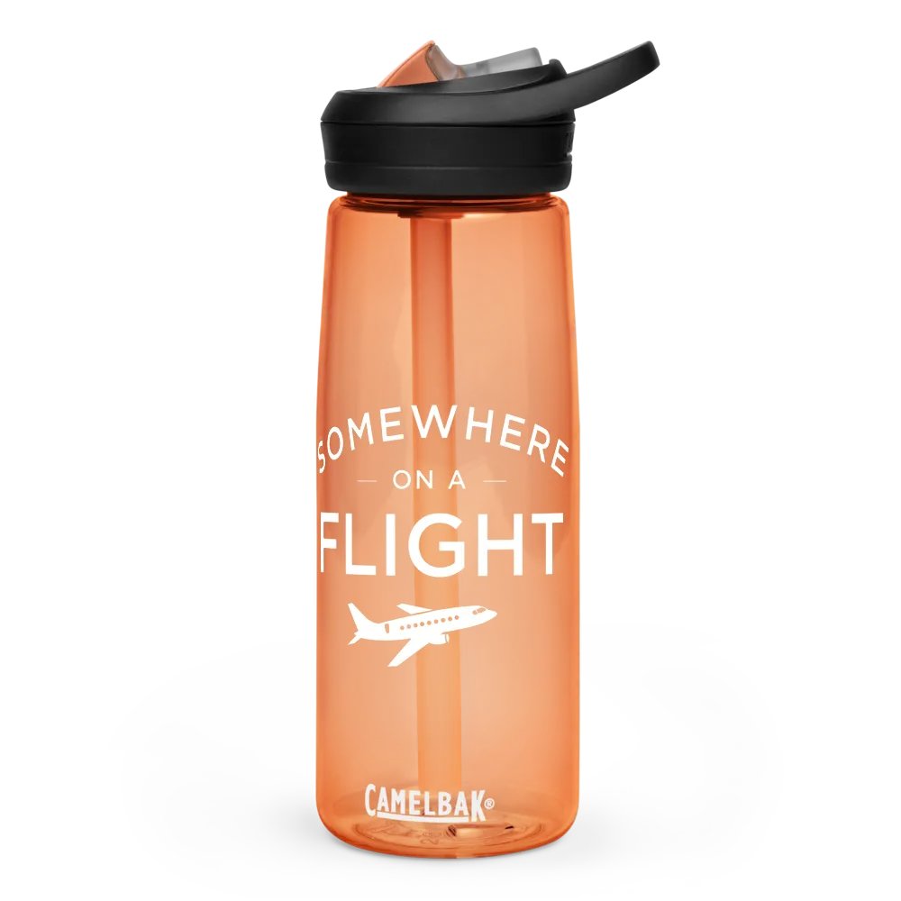 Somewhere on a Flight Water Bottle product image (1)