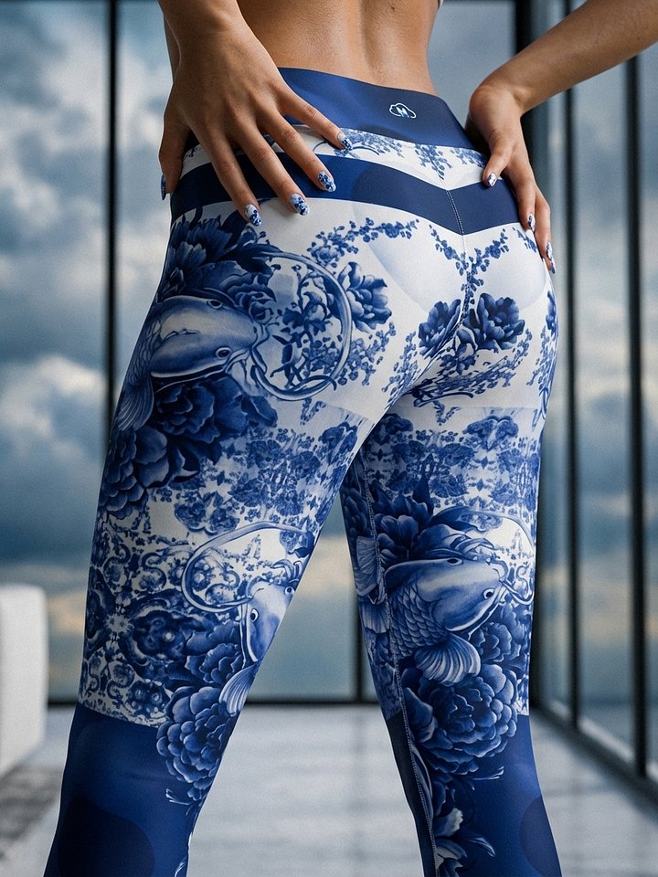 Koi-Porcelain-yoga leggings product image (2)