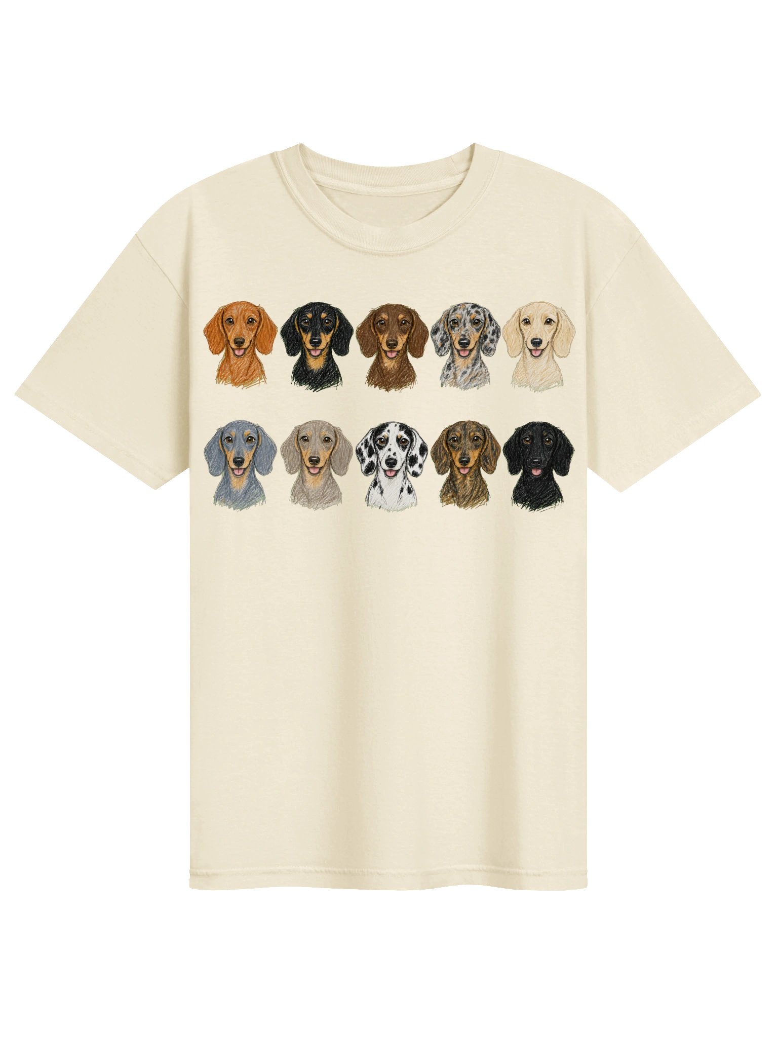 Dachshund Coat Colors Shirt - Doxie Sketch Dog Tee product image (2)