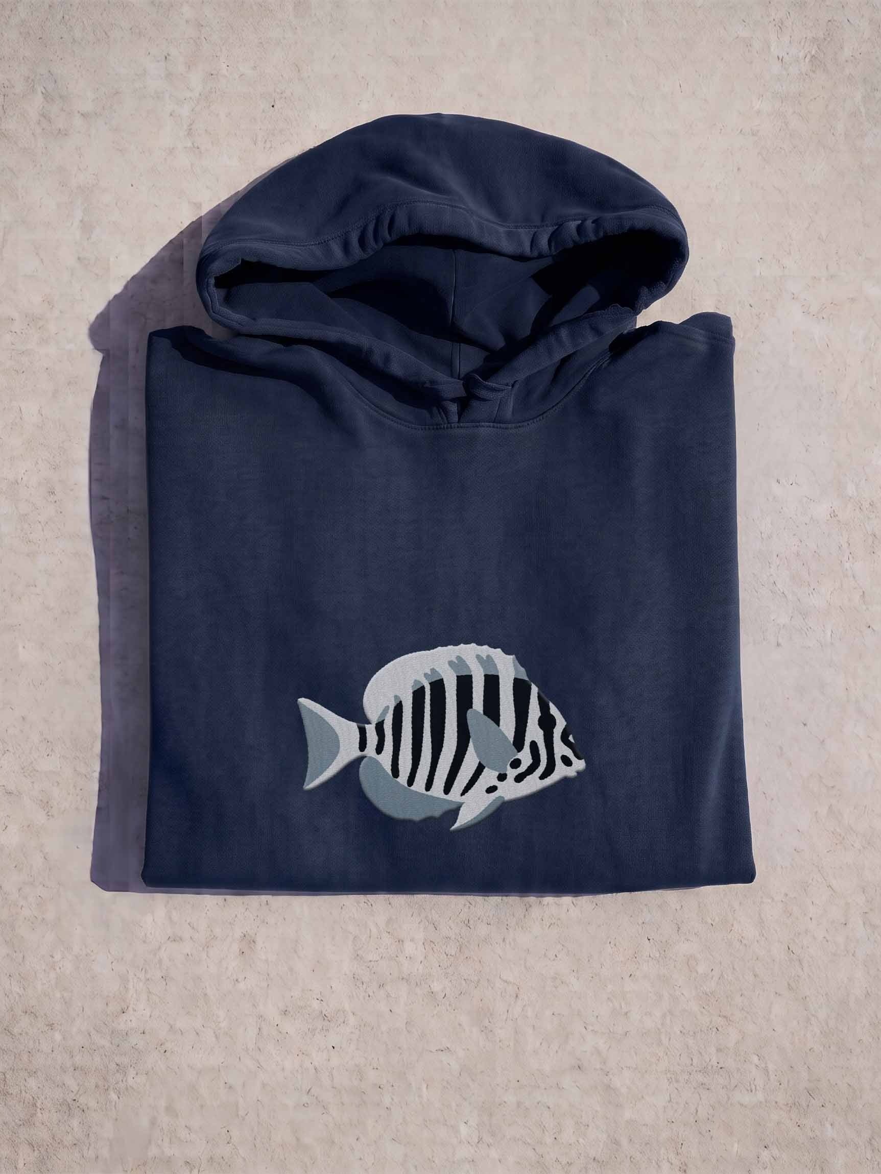 Zebra Tang Embroidered Hoodie | Black & White Saltwater Aquarium Fish Hoodie | Reef Keeper Apparel product image (1)