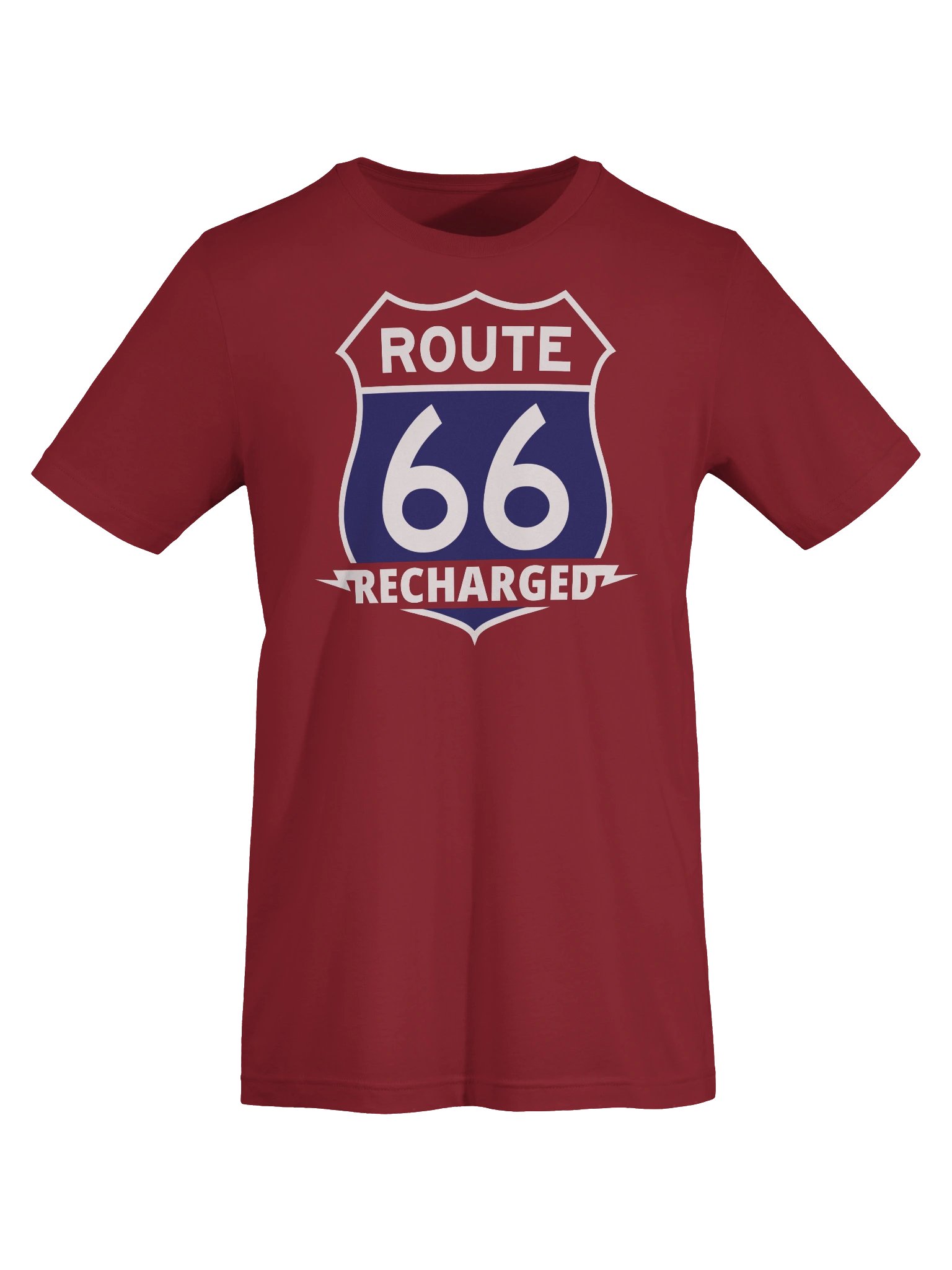 Route 66 Recharged Colored Shield Blue on Red (Unisex) product image (21)