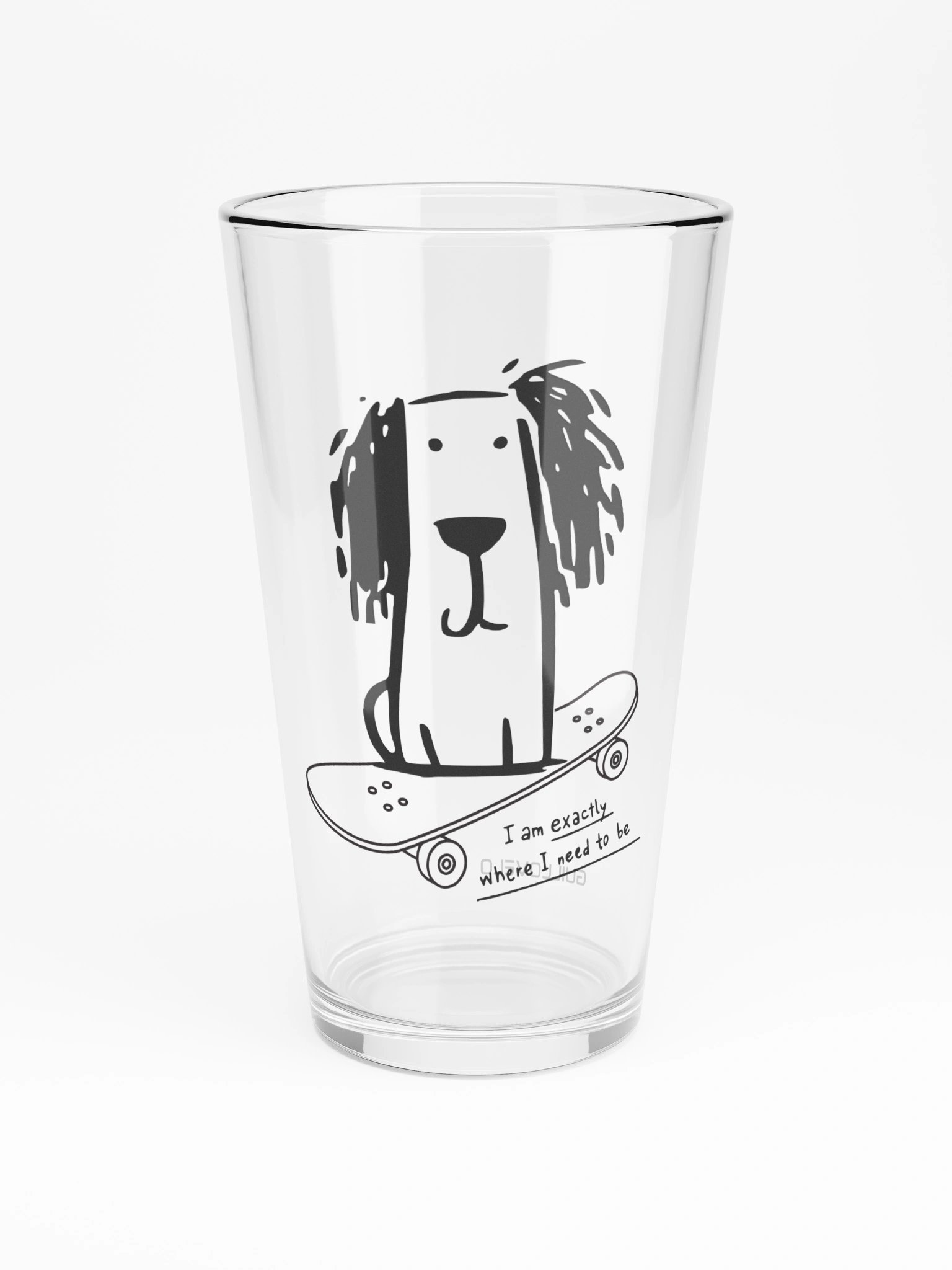 Exactly Where I Need to Be Dog Skateboard Pint Glass product image (3)