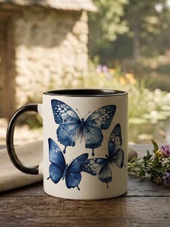 Pastel Blue Butterfly Mug product image (1)