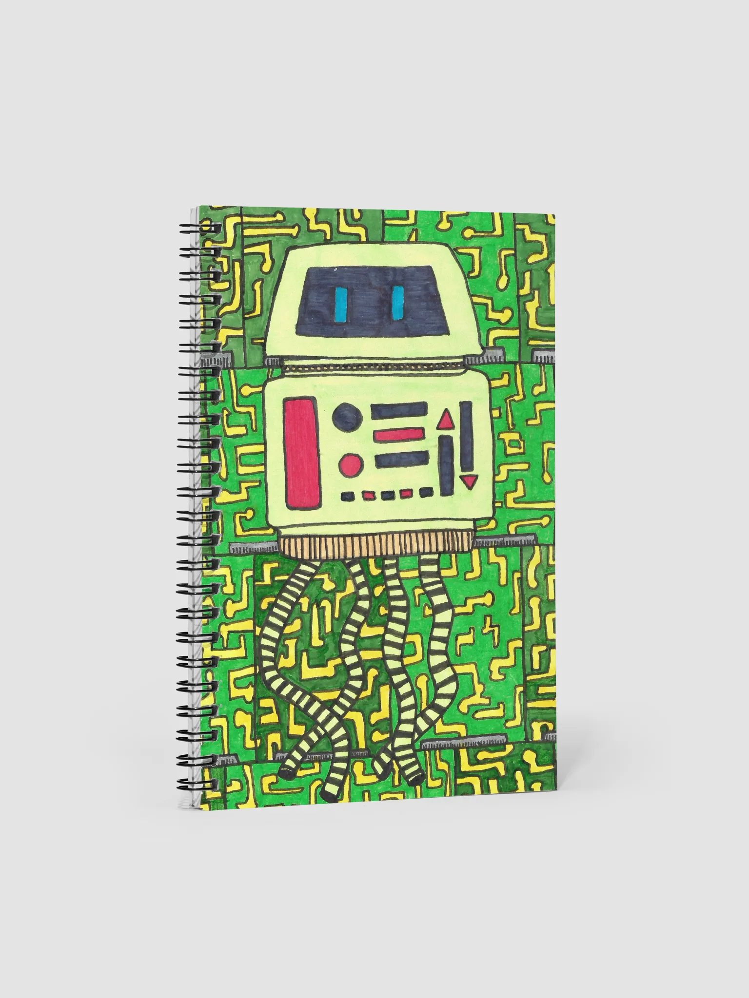 "Robot with a Checkered Past" Spiral Notebook product image (1)