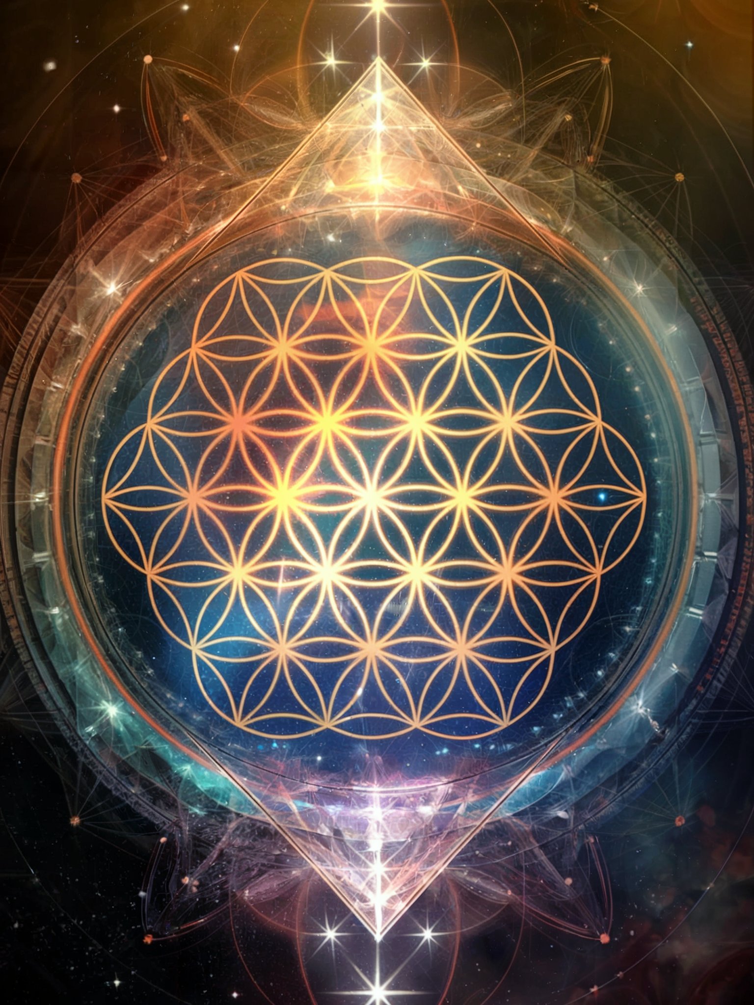 Flower of Life Poster – Sacred Geometry Cosmic Wall Art product image (1)