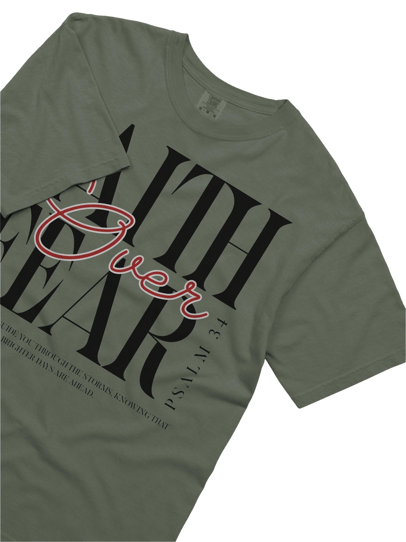 Faith Over Fear Psalm 34 Comfort Color T-shirt product image (5)
