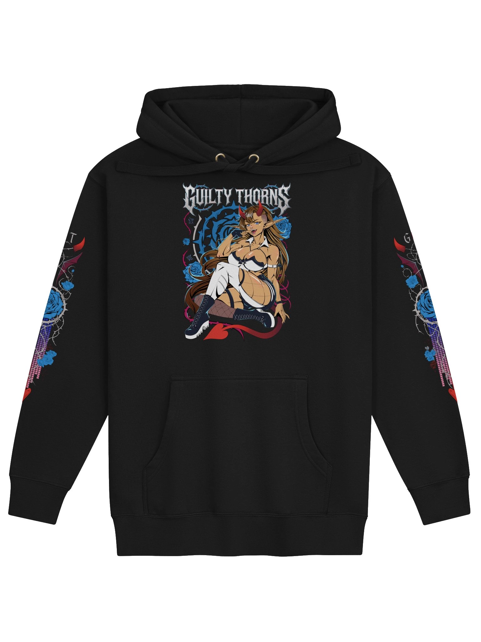 Metal Midnight Bloom Hoodie with sleeve/back design product image (1)