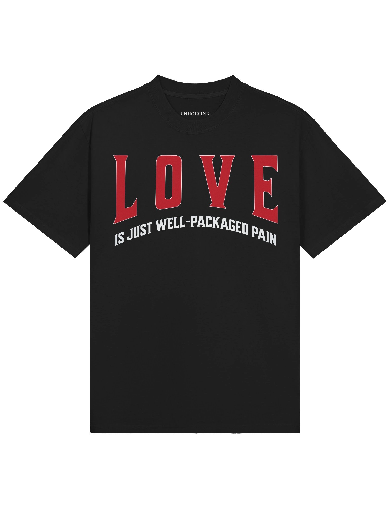 LOVE IS JUST WELL-PACKAGED PAIN — Oversized Tee product image (2)