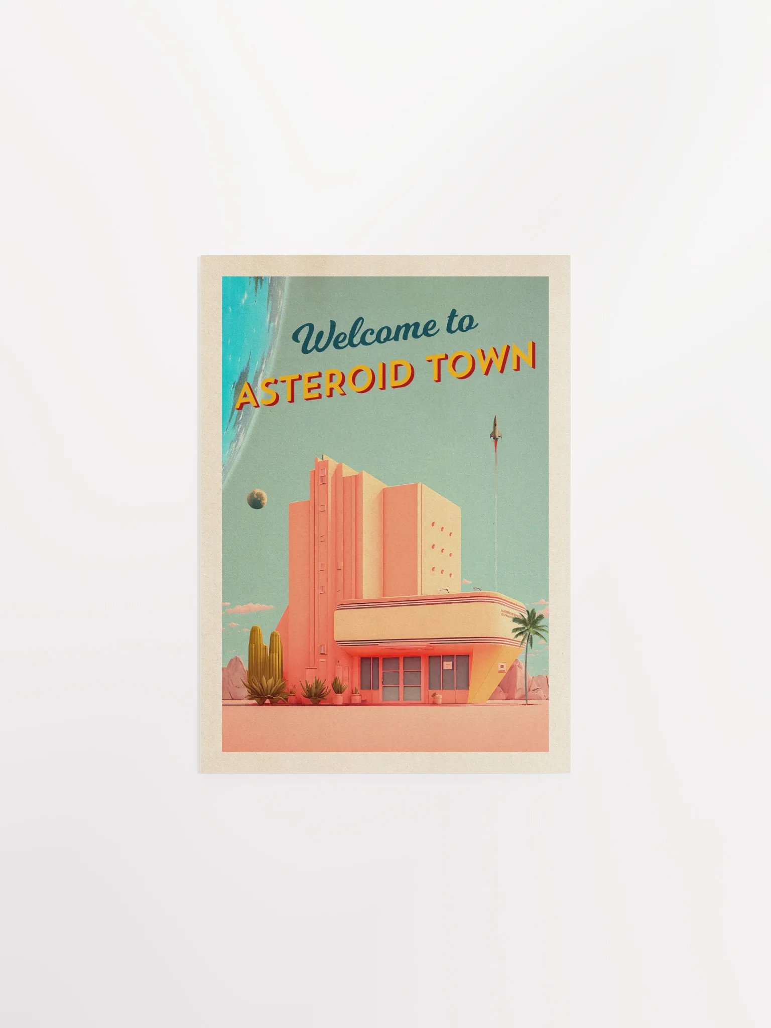 Welcome to Asteroid Town! — Vintage space poster, retro space art, propaganda poster, retrofuturism art, retro sci-fi print product image (6)
