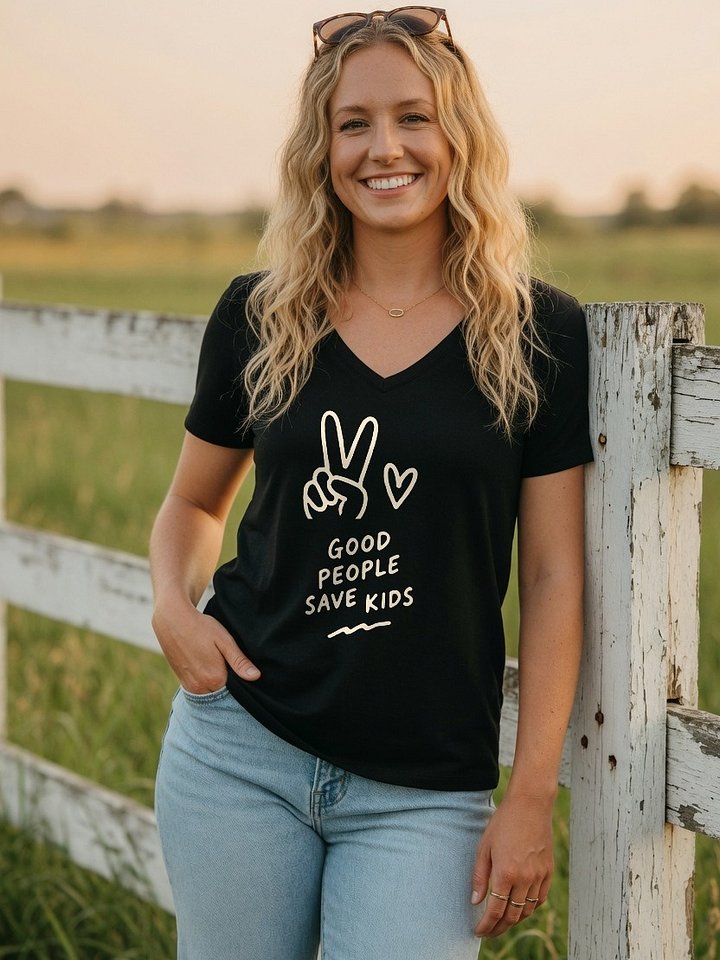 Good People Save Kids V-Neck