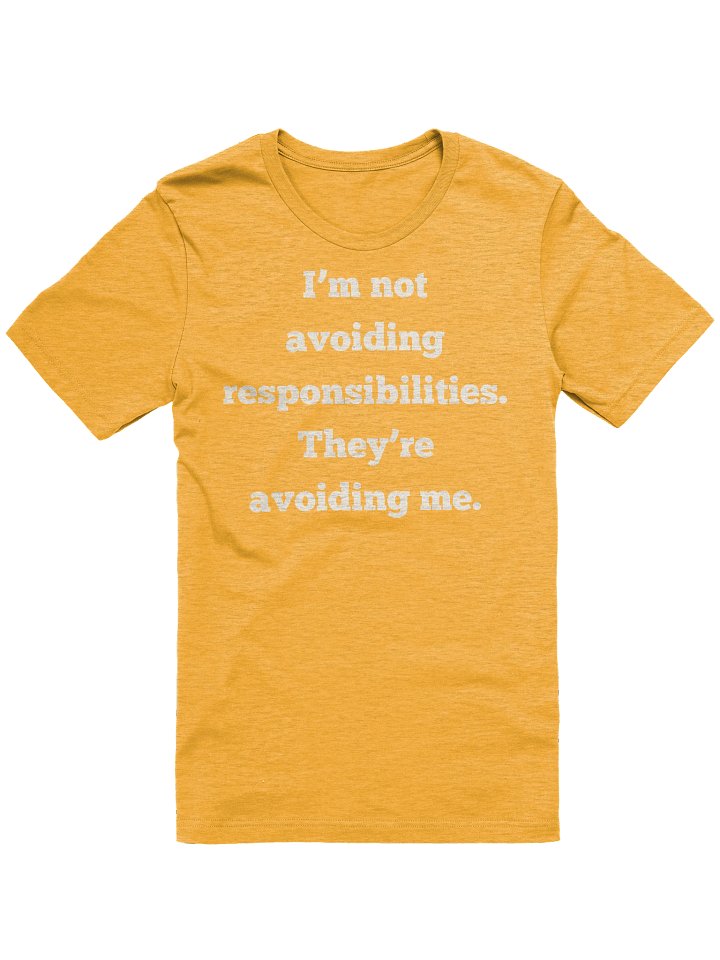 I'm Not Avoiding Responsibilities Funny T-Shirt | Sarcastic Quote Tee | Bella Canvas 3001 | Gift for Him Her product image (1)