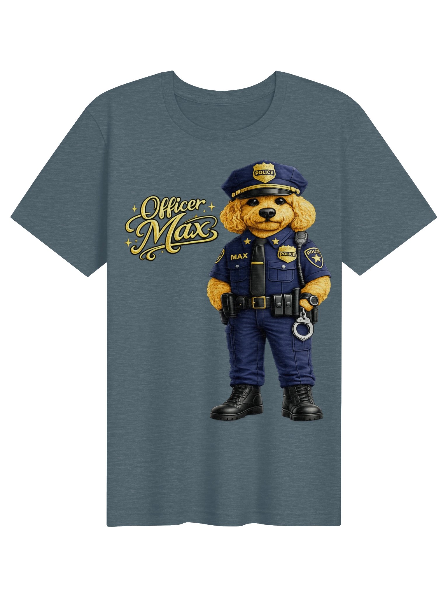 Officer Max Golden Poodle Police Adult Tee product image (6)