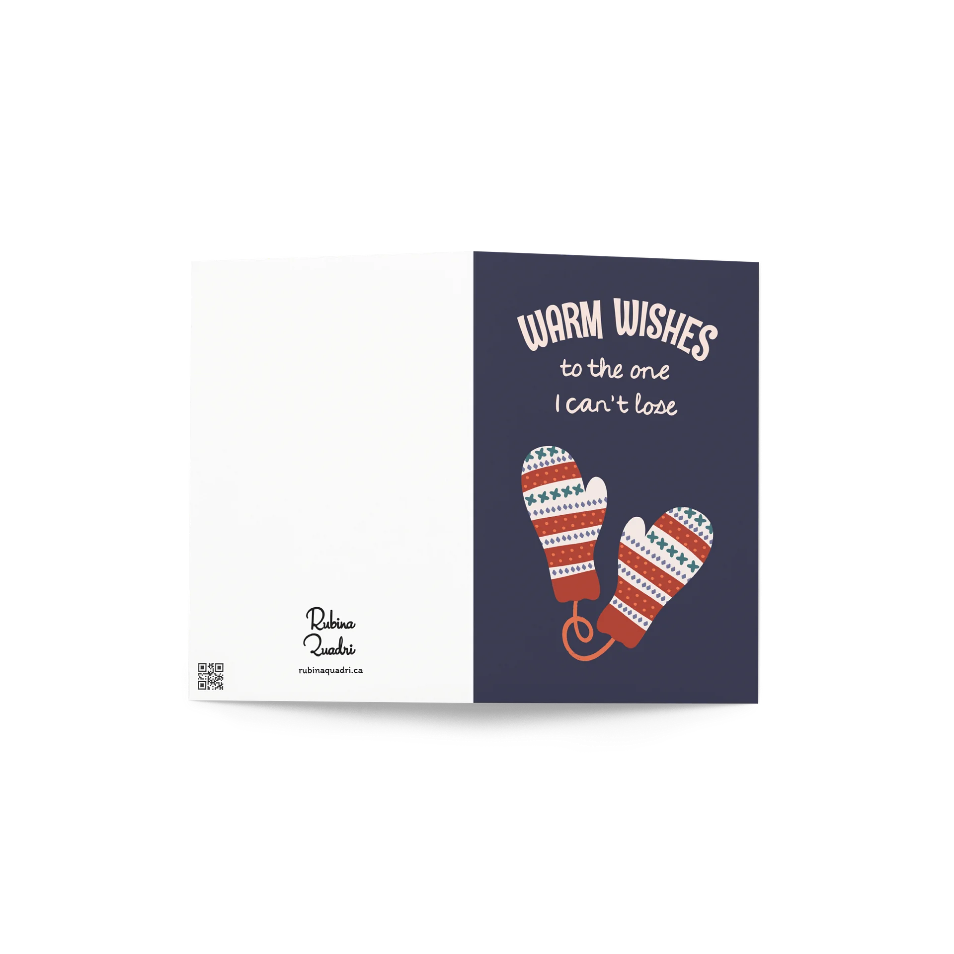 Warm Wishes (to the one I can't lose) Mittens | Rust and Navy product image (4)