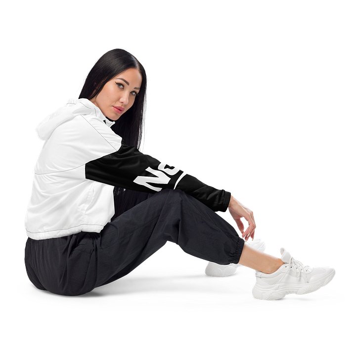 All-Over Print Women's Cropped Windbreaker BL product image (1)