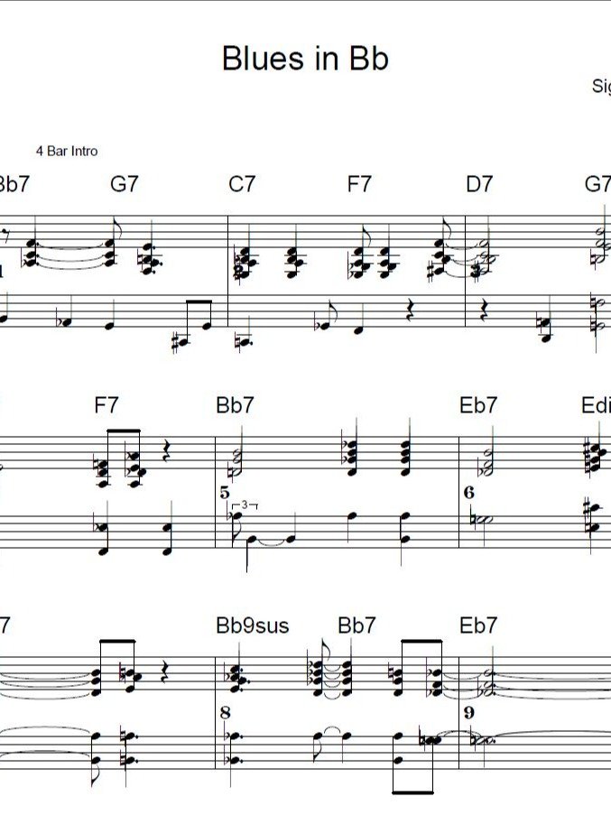 Blues in Bb - Blues piano - Piano sheet music product image (1)