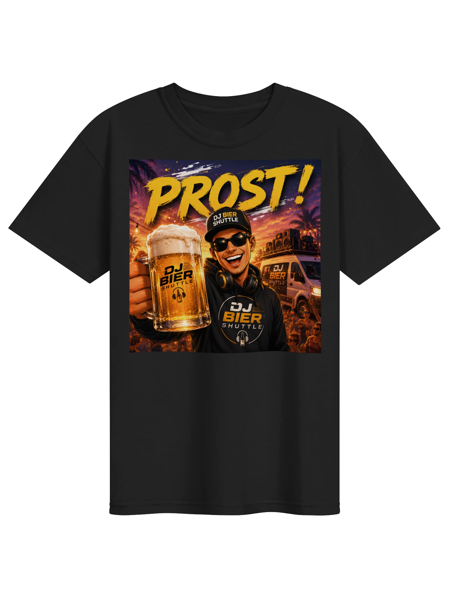 DJ Beer Shuttle T-Shirt black "Prost" product image (1)